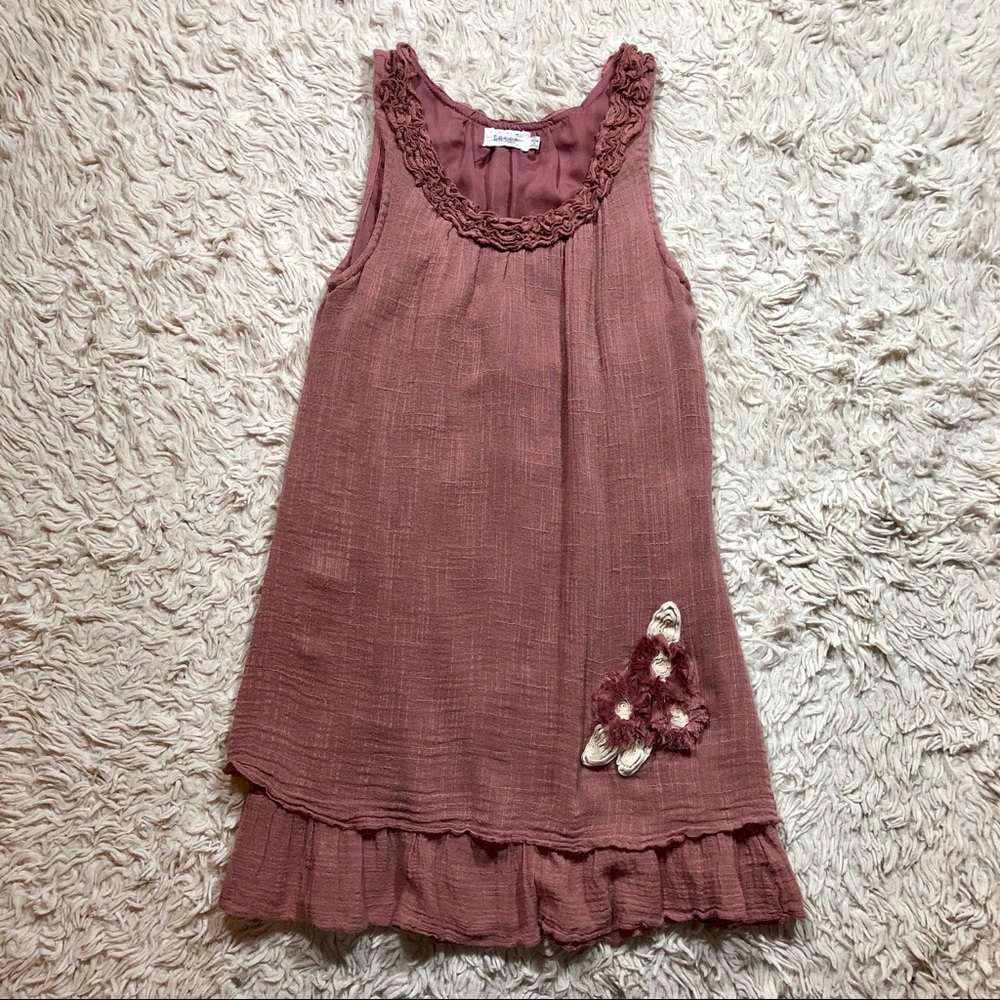 Perch by Blu Pepper Rosette Layered Tunic Top